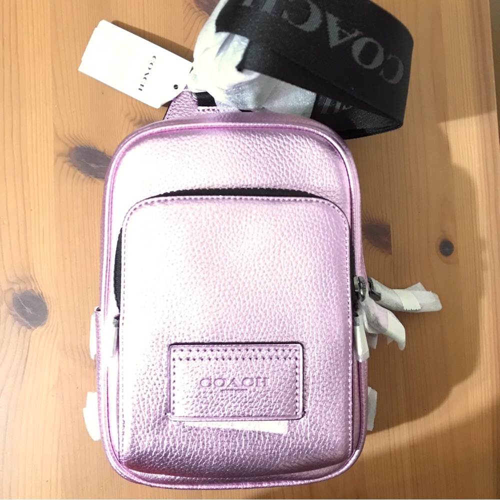 🥰 Coach Track Pack 14 In QB/Metallic Lilac - Picture 7 of 13